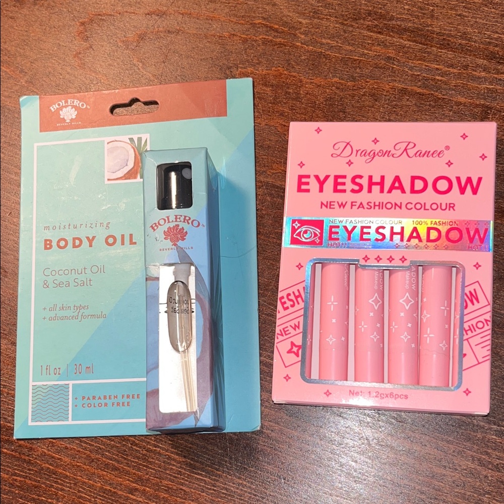 Bundle Body Oil & Eye Shadow Dual Color Sticks NWT